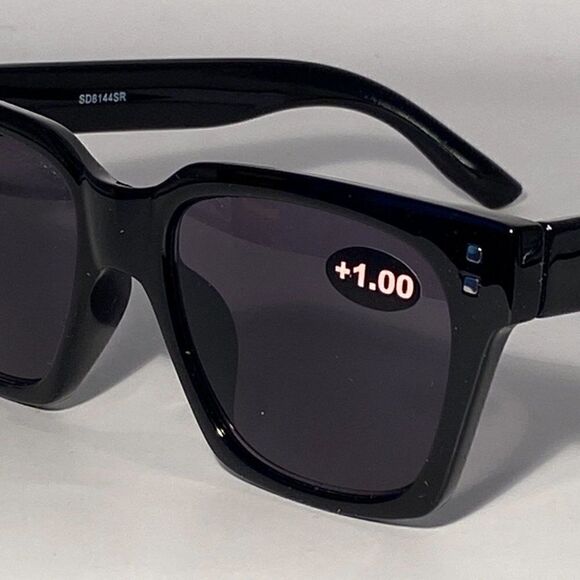 Reading Sunglasses Sun Readers 1.00 Chunky Black Frames NWT